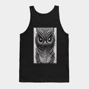 Owl Eyes Night Black Bird Tank Top